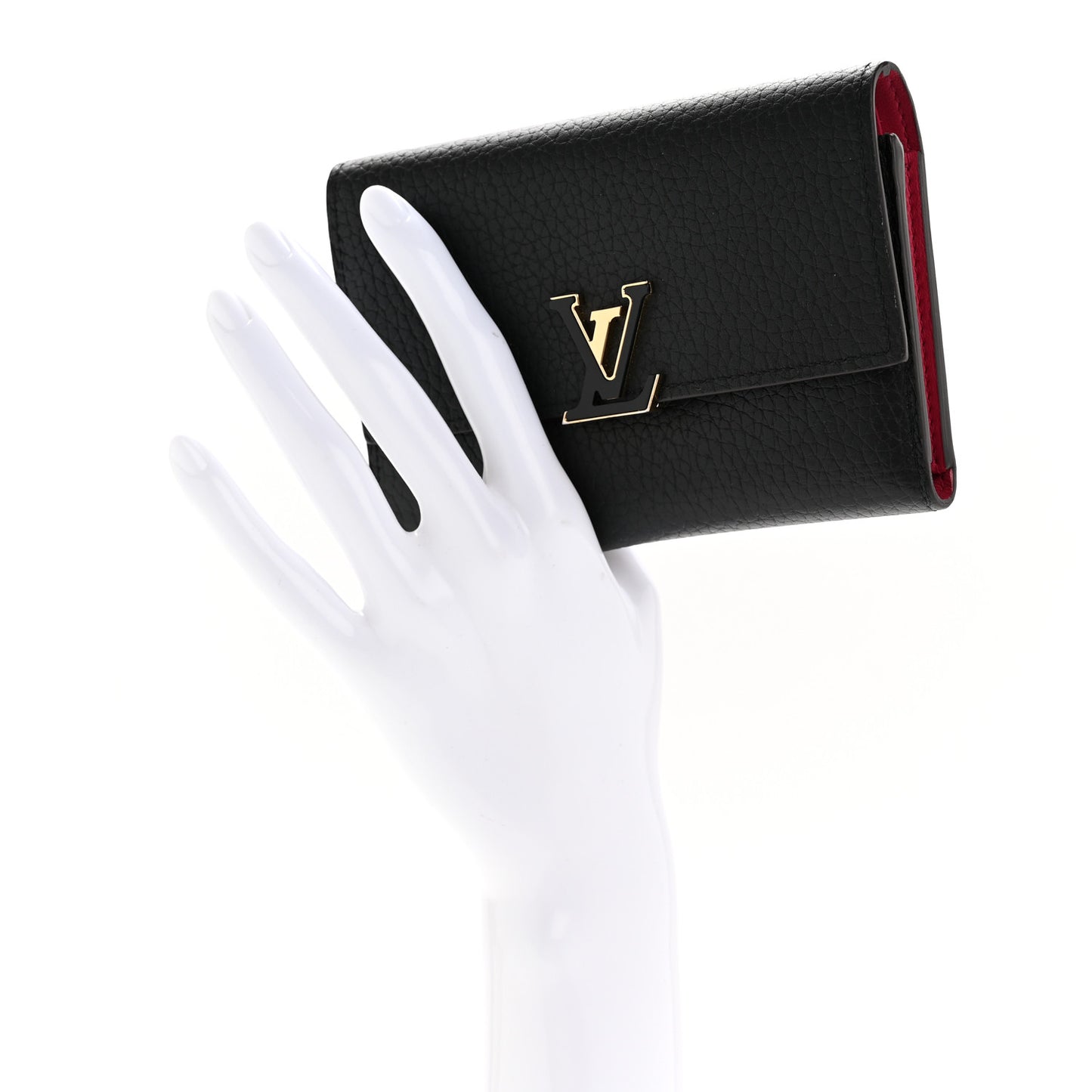Taurillon Capucines Compact Wallet Black