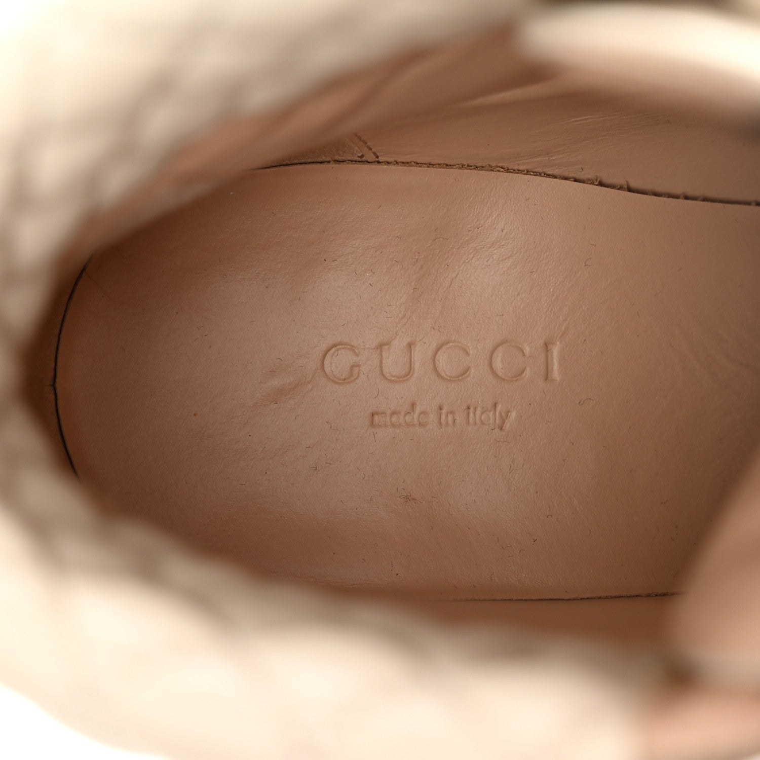 Gucci Calfskin GG Supreme Monogram Nappa Quilted Lace Up Ankle Boots 37 Mystic White Beige 7 of 18