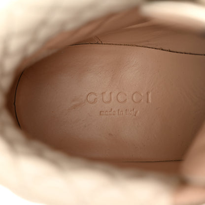 Gucci Calfskin GG Supreme Monogram Nappa Quilted Lace Up Ankle Boots 37 Mystic White Beige 7 of 18