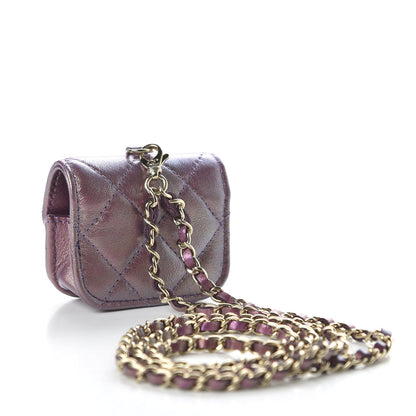 Chanel Iridescent Lambskin Quilted Airpods Pro Case Purple 4 of 10