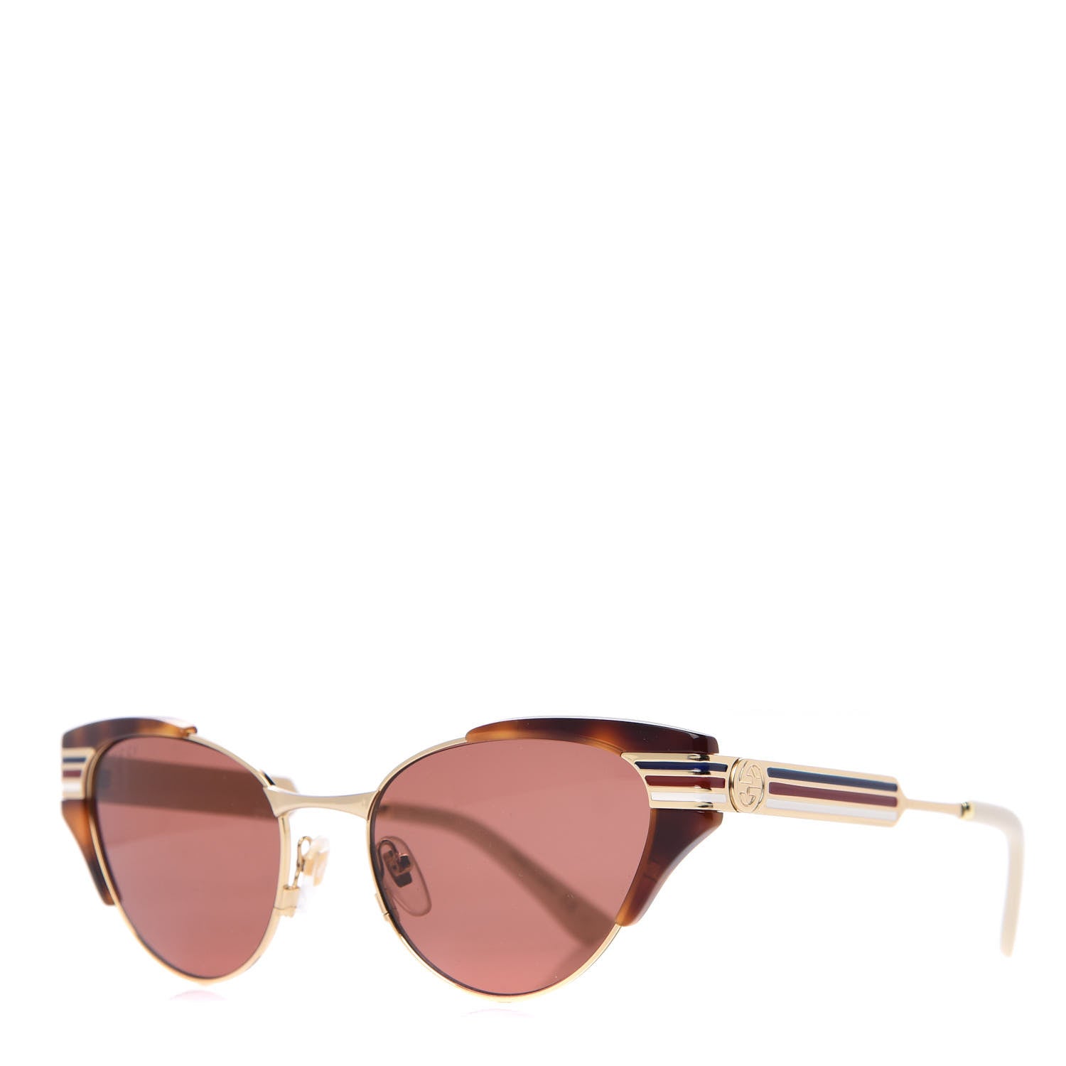 Gucci Cat Eye Web Sunglasses GG0522S Tortoise 1 of 9