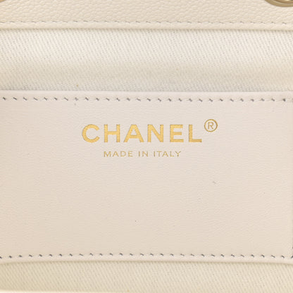 Chanel Caviar Quilted Mini Business Affinity Backpack White 5 of 10
