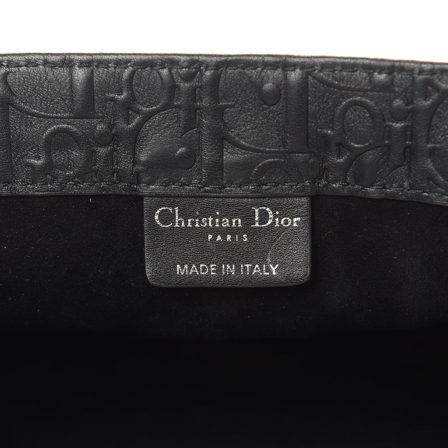 Oblique Calfskin Embossed Book Tote Black
