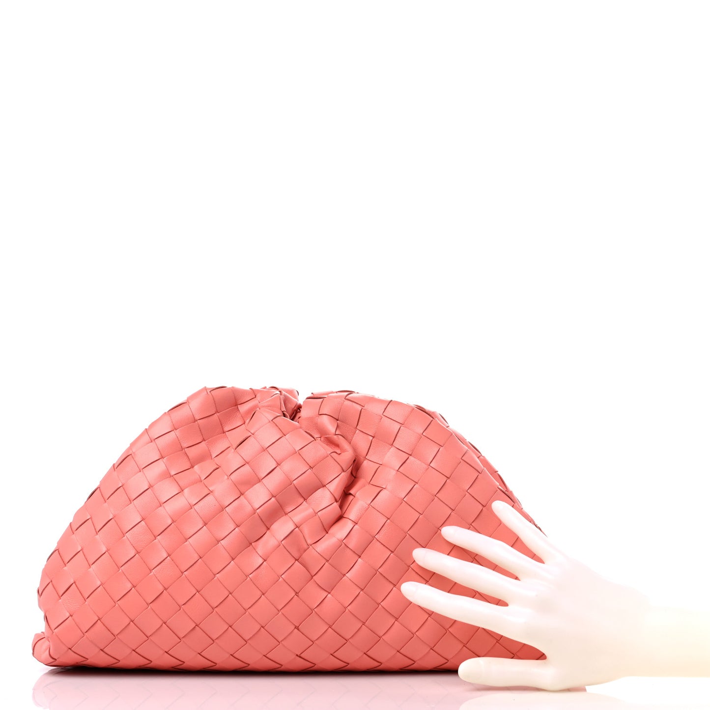 Nappa Maxi Intrecciato The Pouch Oversized Clutch Peach