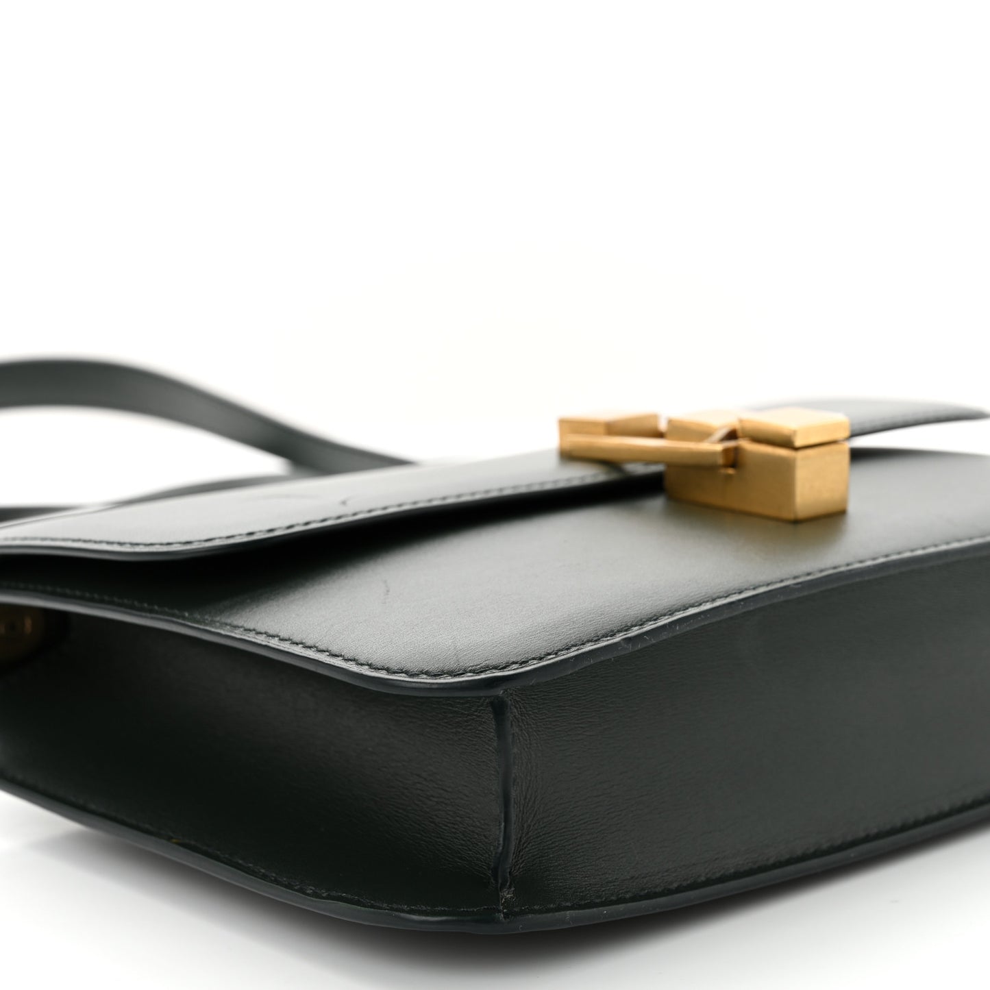 Smooth Calfskin Carre Satchel New Vert Fonce