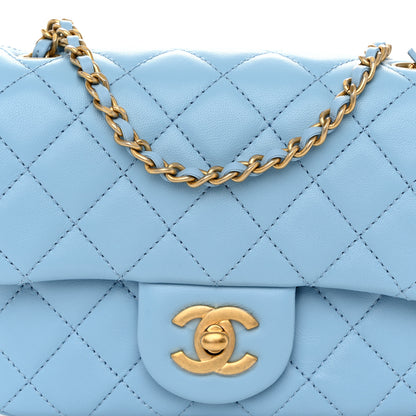 Chanel Lambskin Quilted Mini Pearl Crush Flap Light Blue 8 of 10