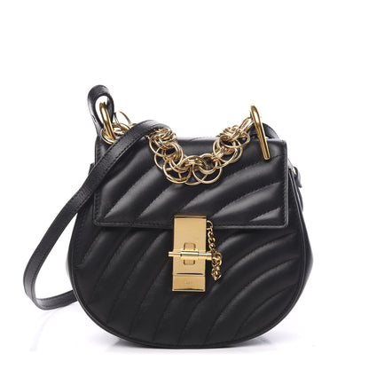 Chloe Calfskin Quilted Mini Drew Bijou Shoulder Bag Black 1 of 8