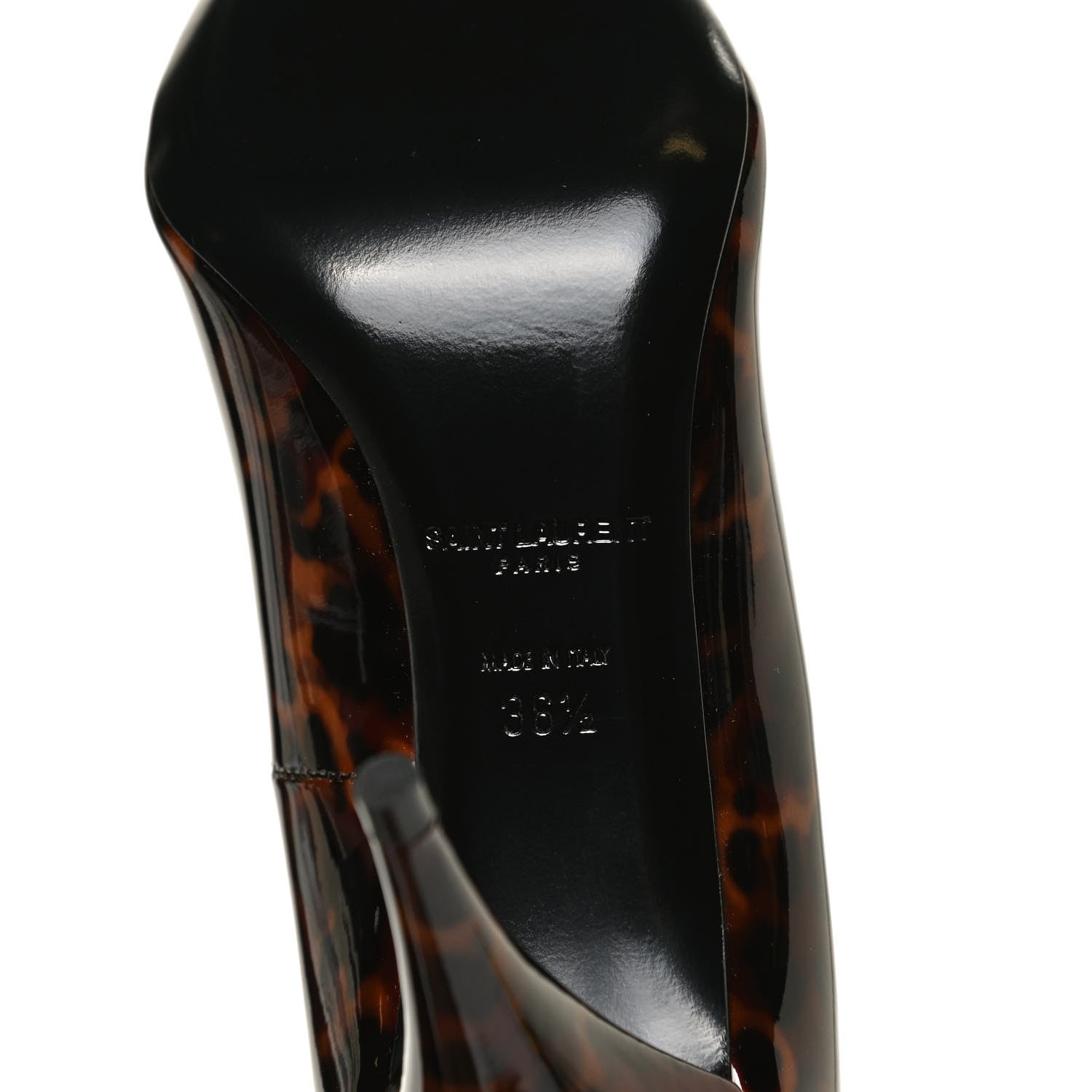Saint Laurent Patent Tartaruga Kiki 85 Pump 36.5 Manto Naturale 8 of 9