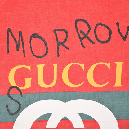 Gucci Modal Silk Coco Capitan Logo Square Scarf Flame 3 of 5