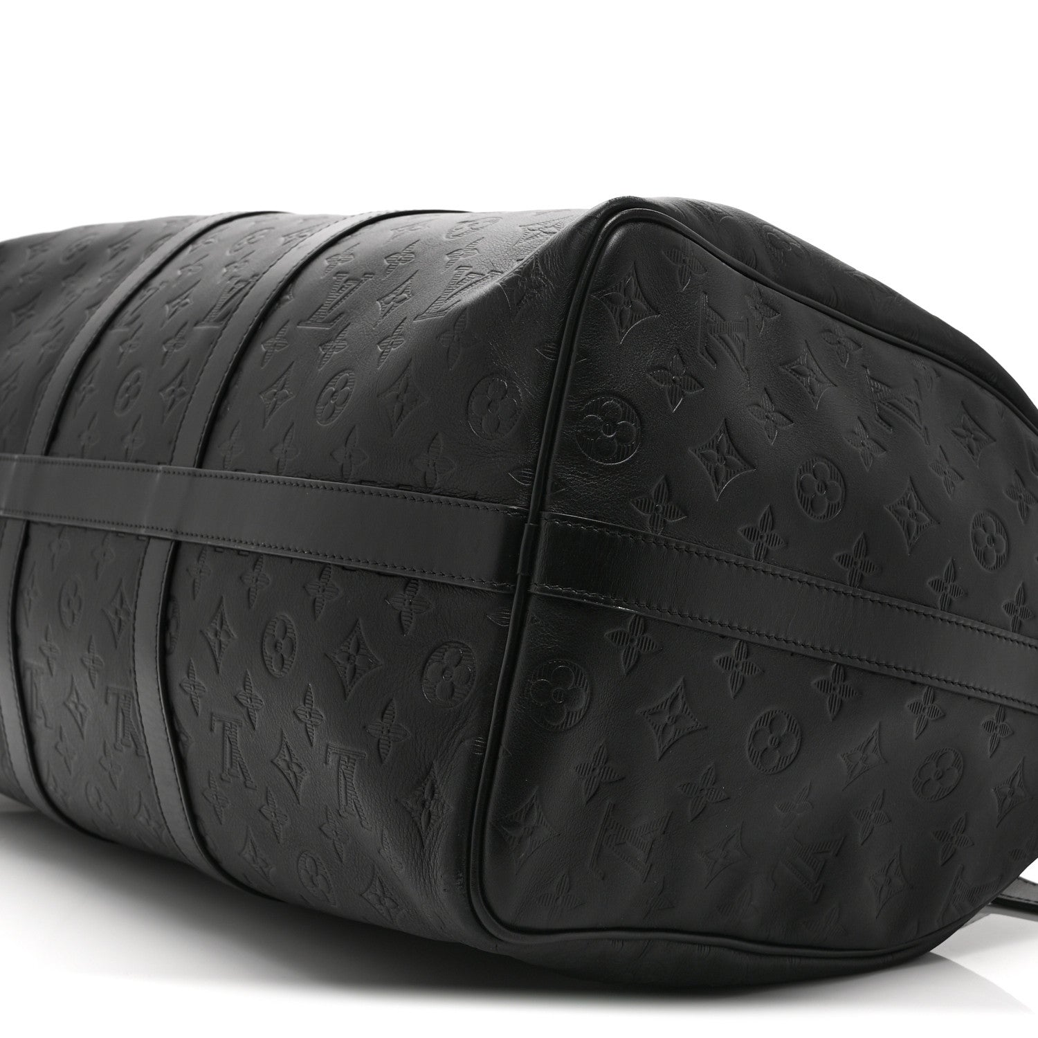 Louis Vuitton Calfskin Shadow Monogram Keepall Bandouliere 50 Black 8 of 8