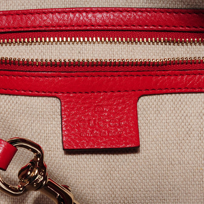 Gucci Pebbled Calfskin Large Soho Shoulder Bag Red 5 of 9