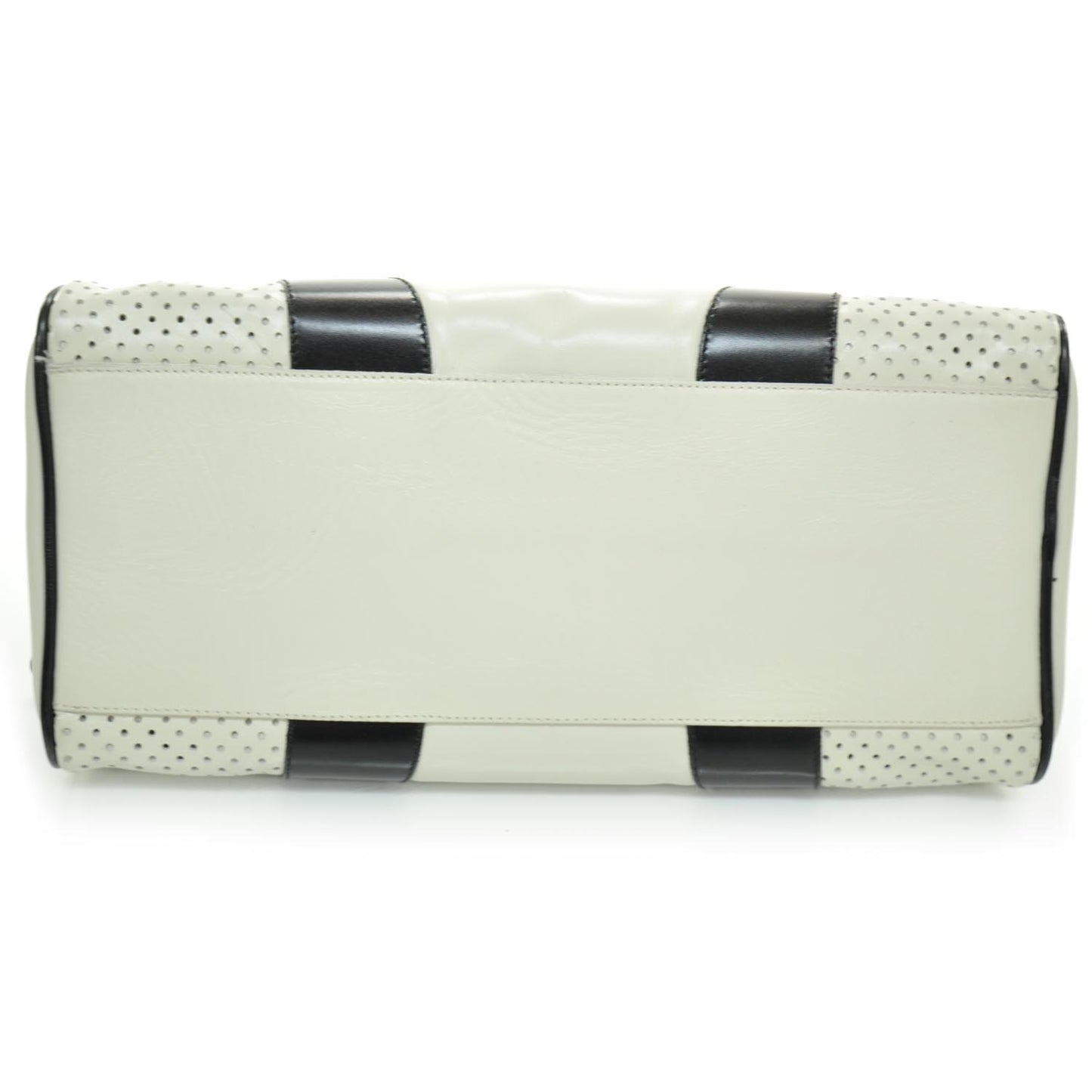 Vitello Drive Perforated Bowling Bag Gesso Black