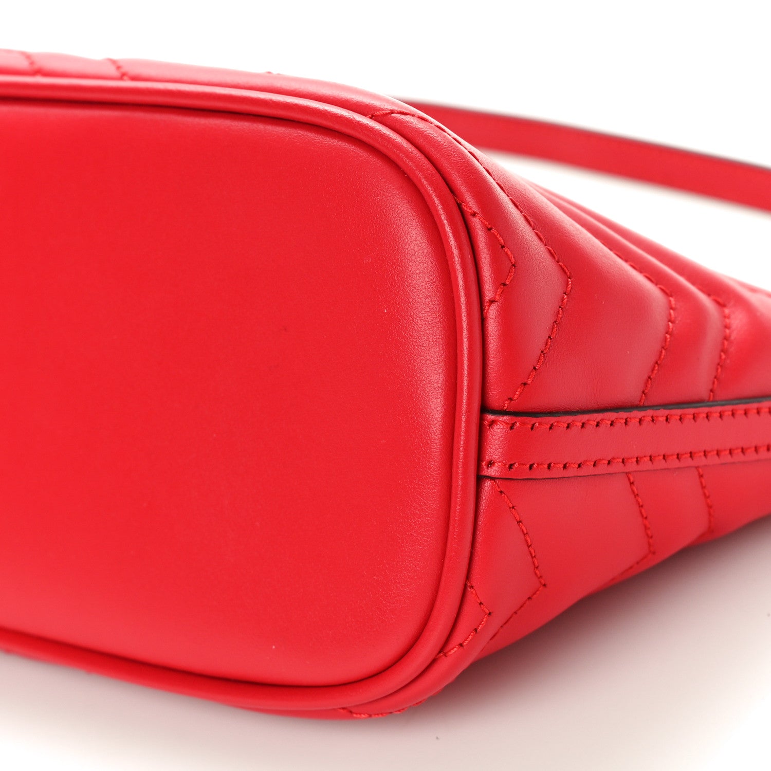 Gucci Calfskin Matelasse Chevron GG Marmont Sling Shoulder Bag Rosso 10 of 10