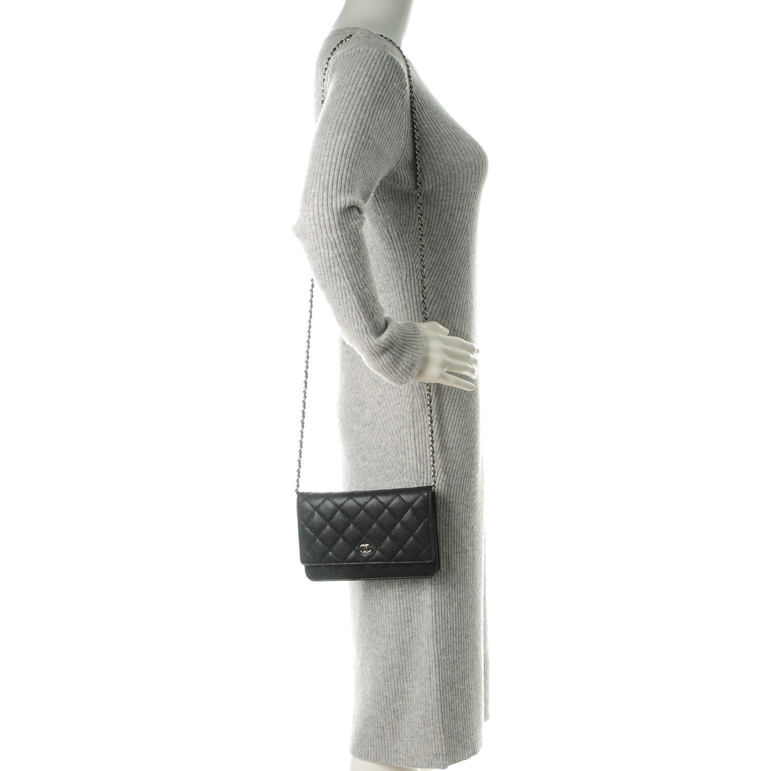 Chanel Caviar Quilted Wallet On Chain WOC Black 2 of 8