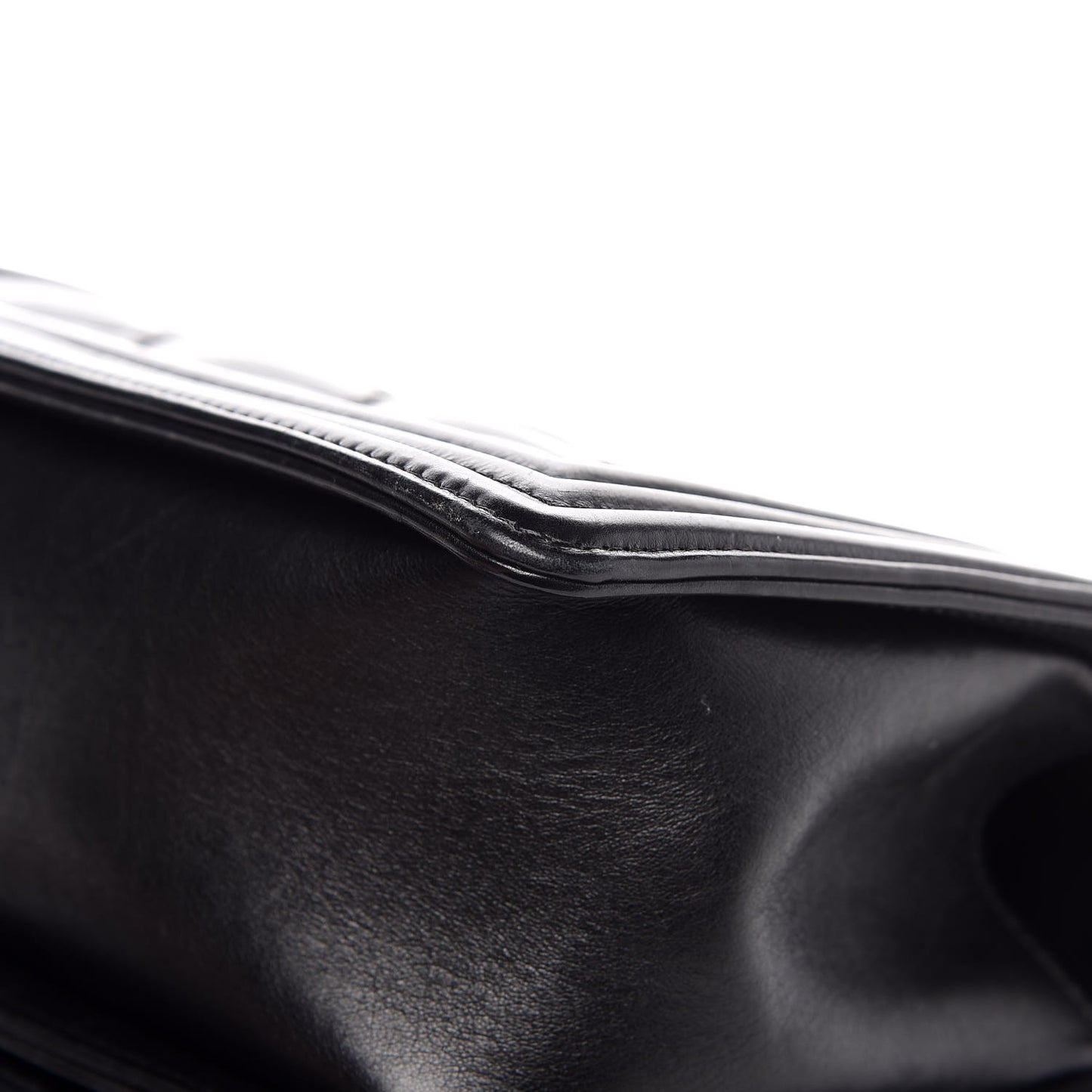Calfskin Double Stitch Medium Boy Flap Black