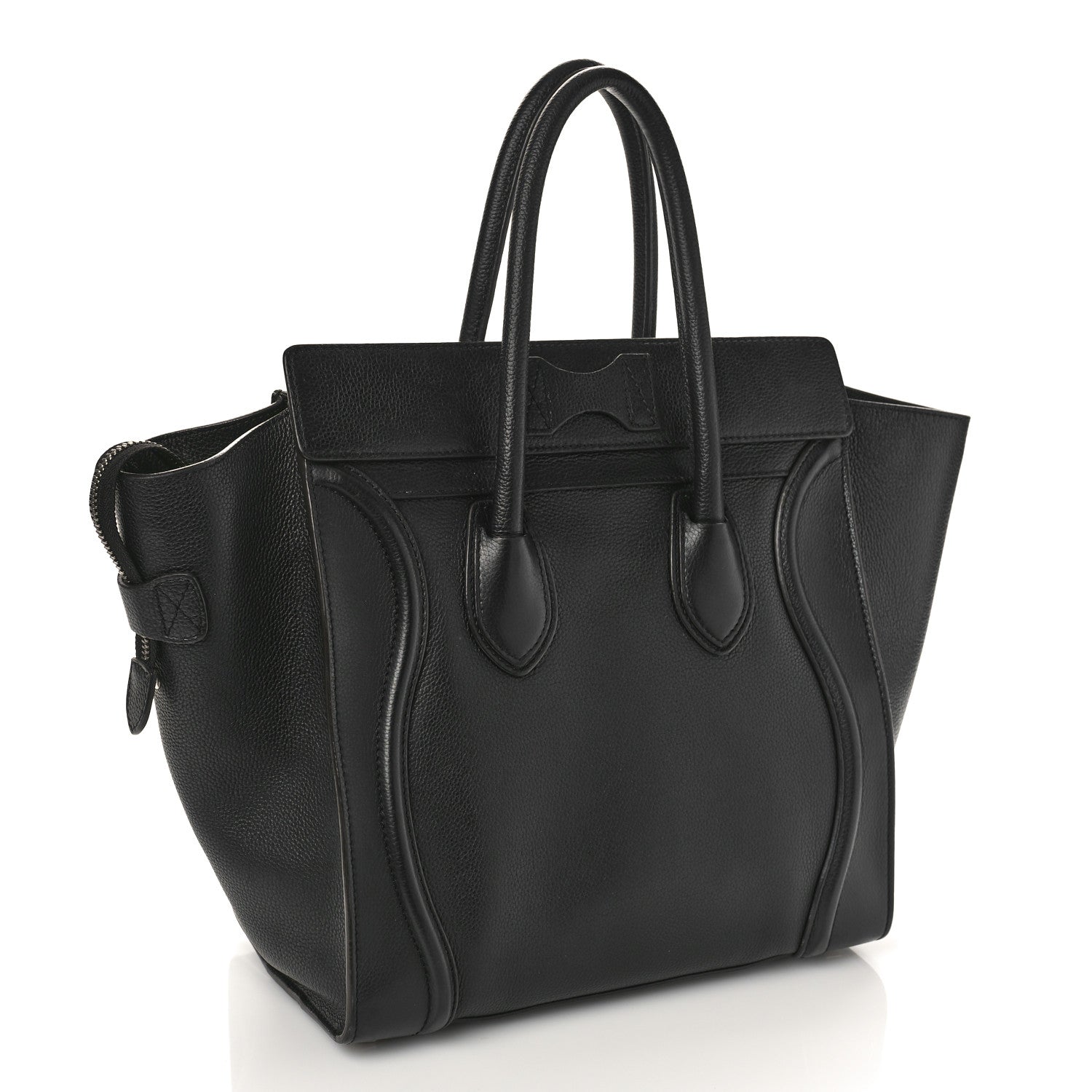 Celine Drummed Calfskin Mini Luggage Black 3 of 11