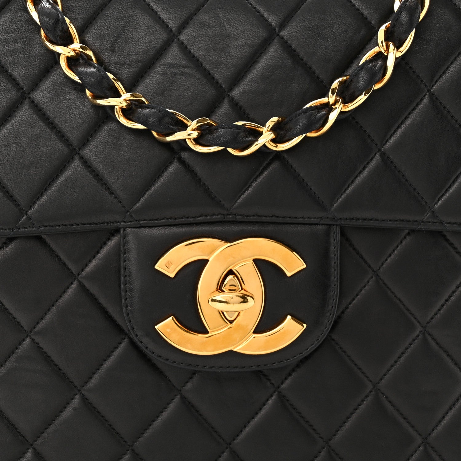 Chanel Lambskin Quilted XL Jumbo Single Flap Black 8 of 11