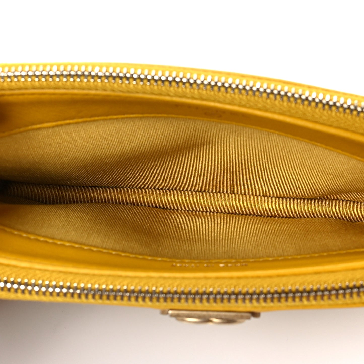 Calfskin Quilted Small Boy Clutch With Chain Yellow