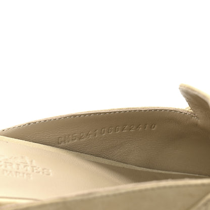 Hermes Suede Goatskin Oz Mules 36.5 Beige Lin 9 of 10