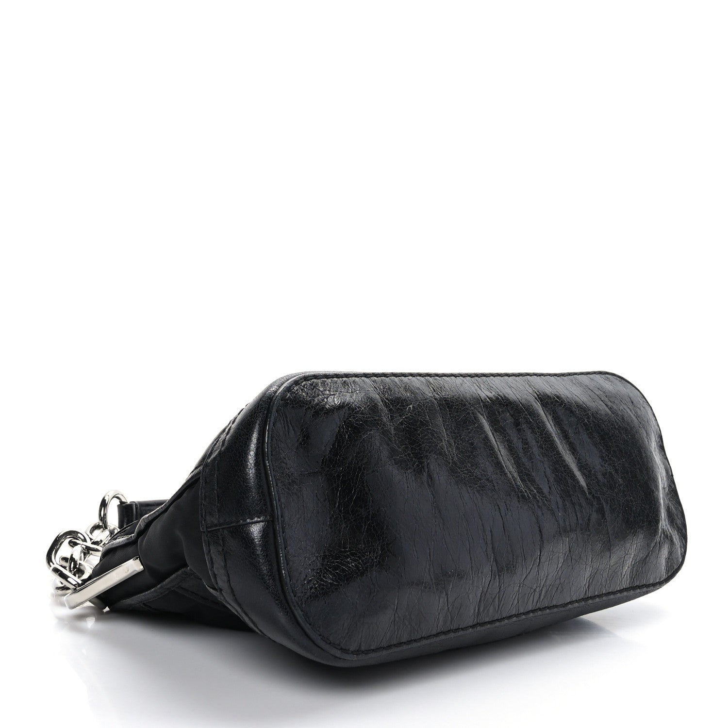 Prada Glace Calf Tessuto Nylon Shoulder Bag Black 3 of 7