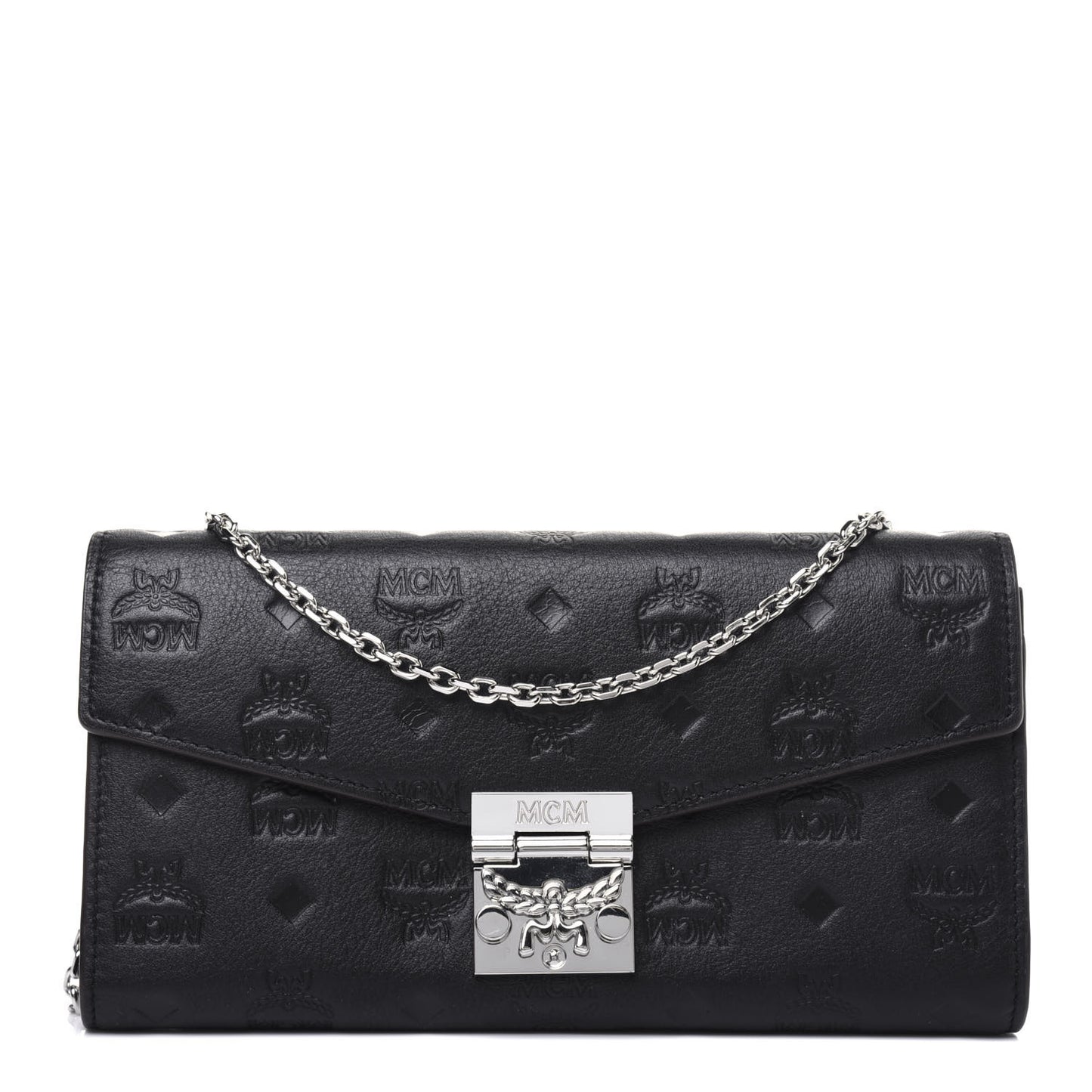 Calfskin Ottomar Large Patricia Wallet On Chain Black