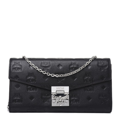 MCM Calfskin Ottomar Large Patricia Wallet On Chain Black 1 of 12