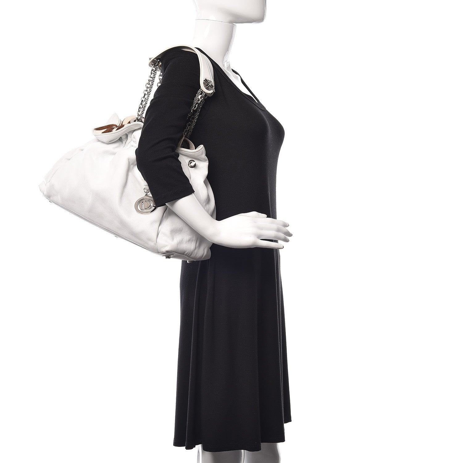 Christian Dior Lambskin Pony Hair Medium Le Trente Tote White 2 of 16
