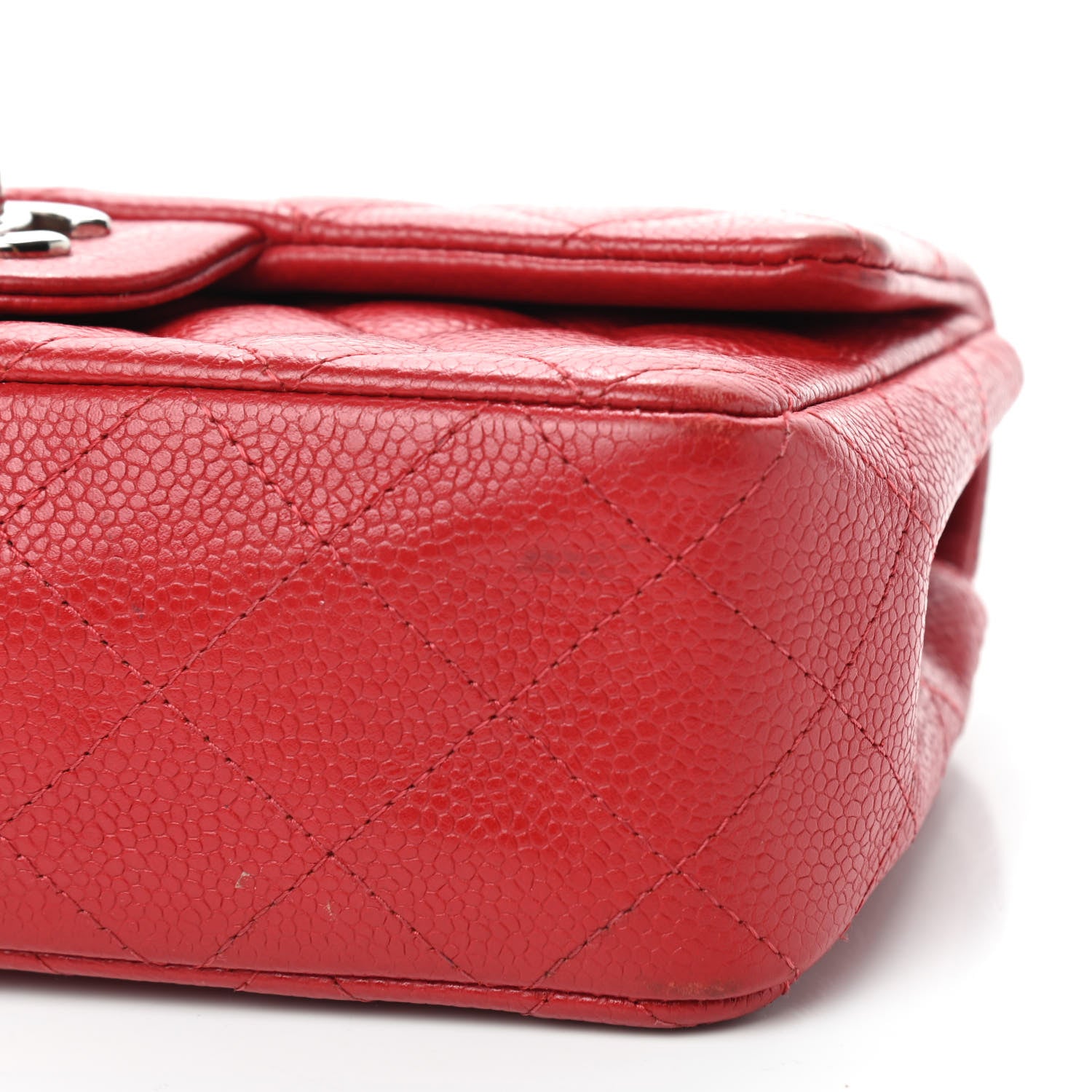 Chanel Caviar Quilted Mini Rectangular Flap Red 7 of 12