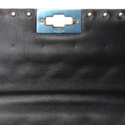 Valentino Garavani Patent Medium Rockstud Spike Shoulder Bag Black 10 of 10