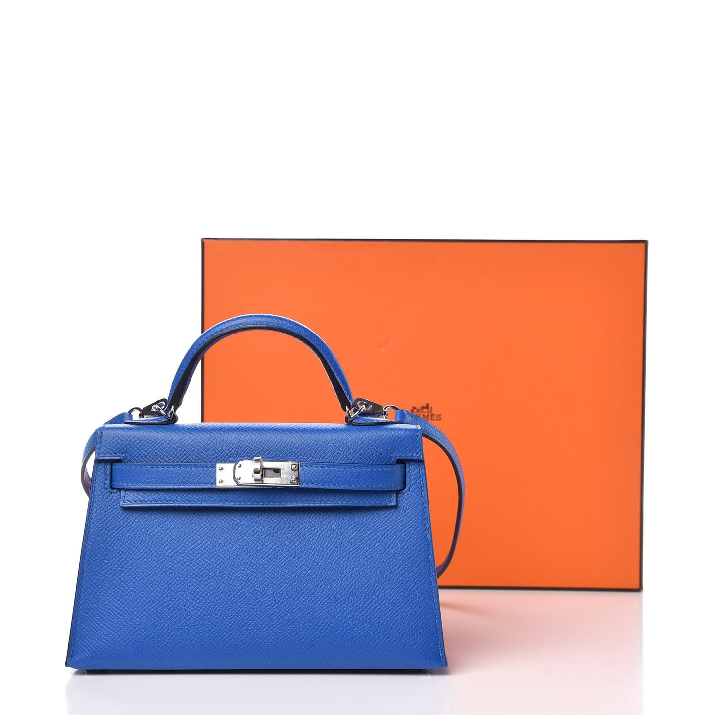 Epsom Mini Kelly Sellier 20 Bleu Zellige