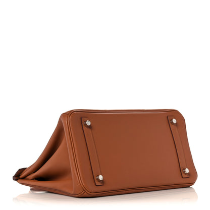 Hermes Swift Epsom Tressage Birkin 30 Gold Bleu de Nord Bleu Indigo 5 of 34