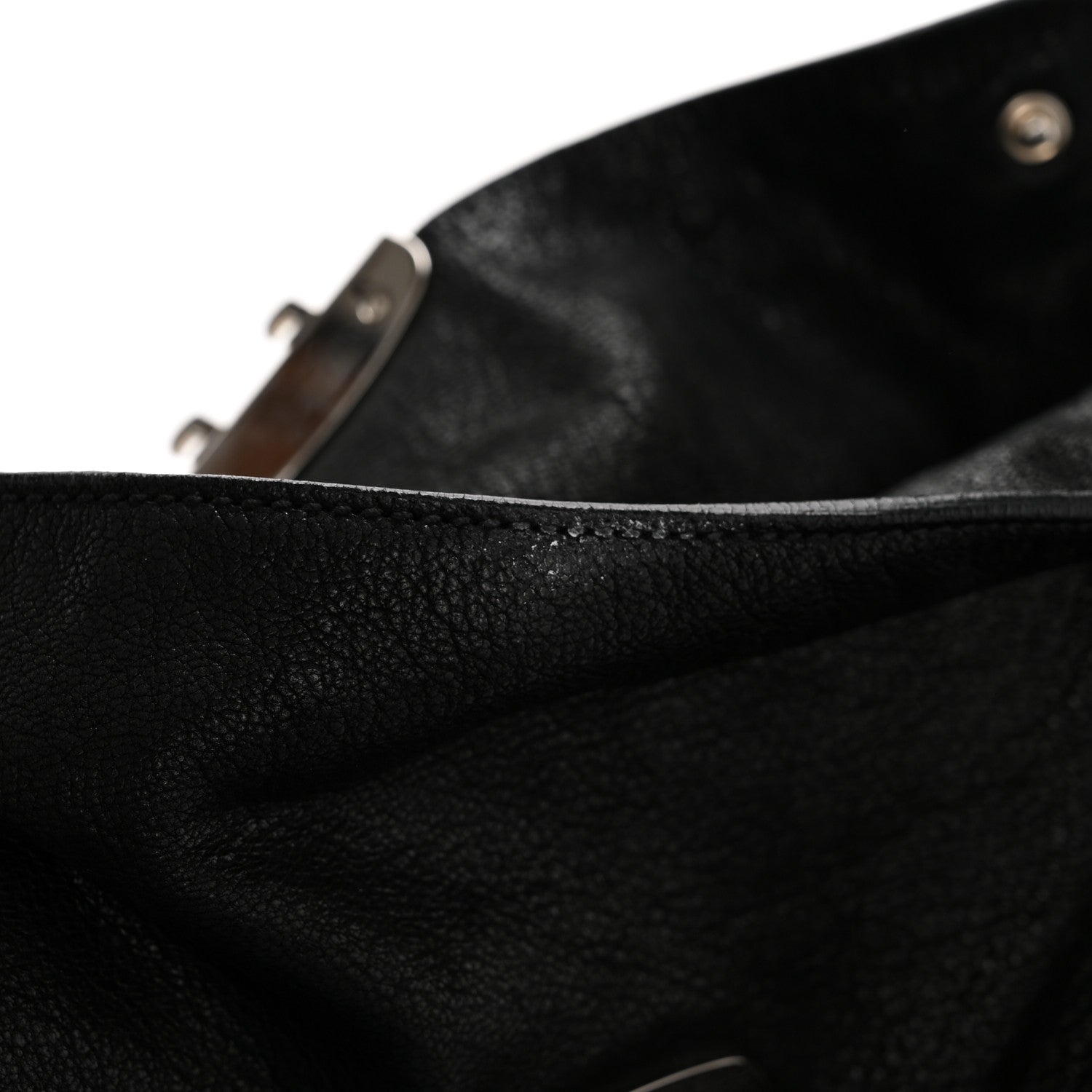 Prada Cervo Antik Easy A Foldover Pushlock Flap Shoulder Bag Black 12 of 15