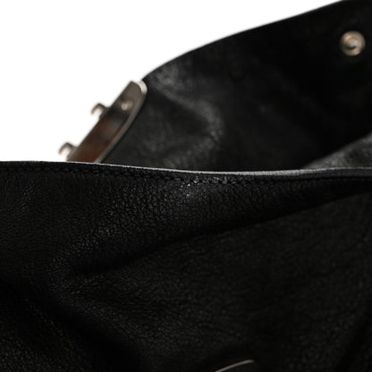Prada Cervo Antik Easy A Foldover Pushlock Flap Shoulder Bag Black 12 of 15