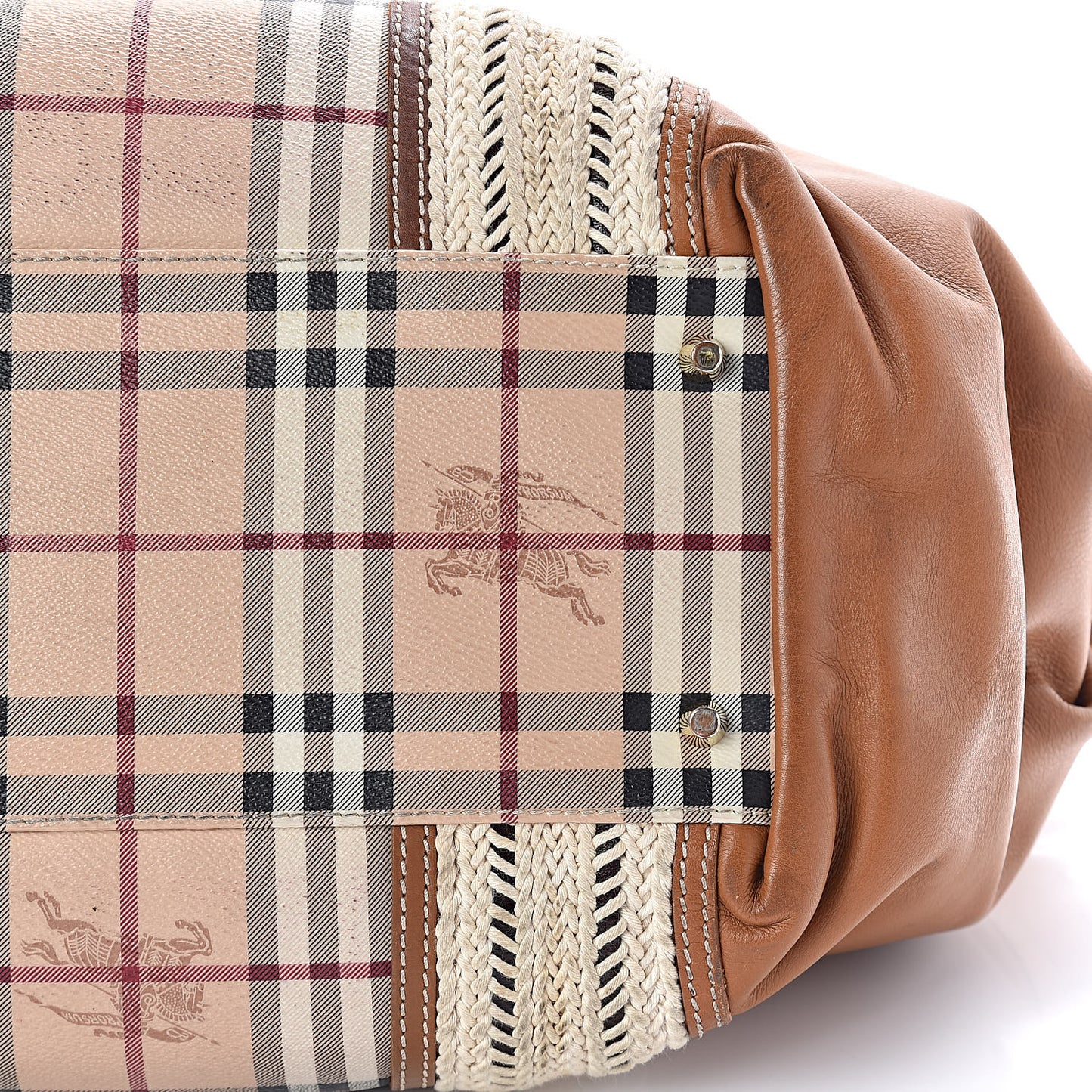 Haymarket Check Medium Rope Satchel Saddle Brown