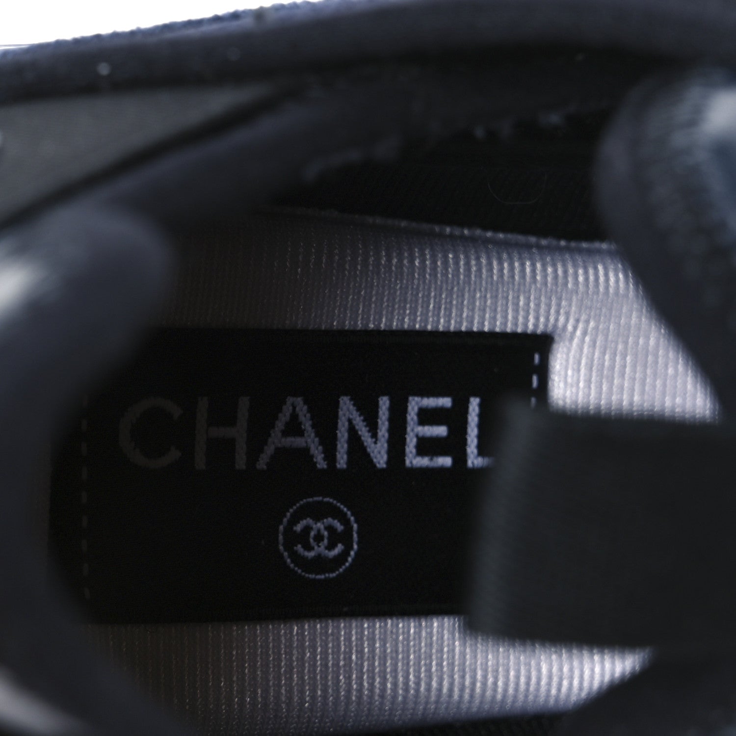 Chanel Suede Calfskin Nylon Grosgrain CC Sneakers 38  Navy Blue 8 of 9