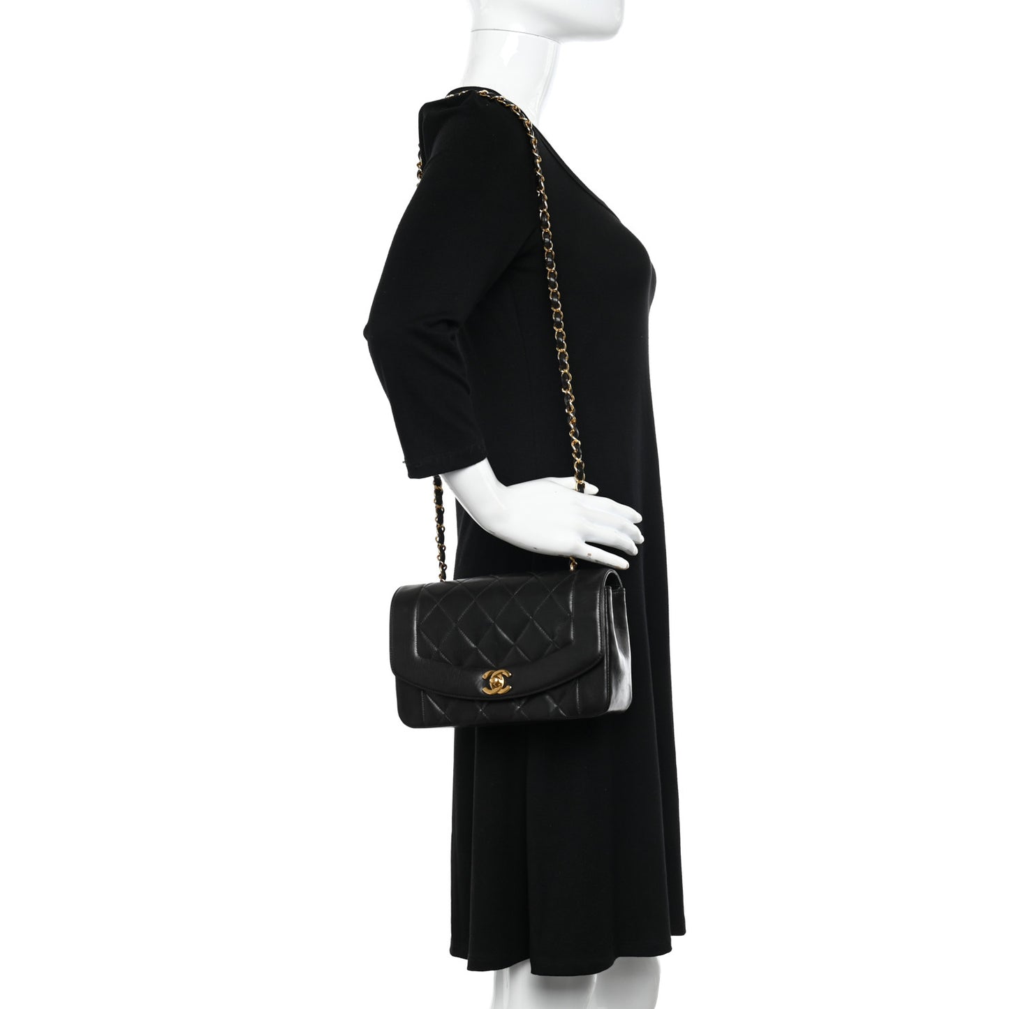 Lambskin Quilted Small Single Flap Black