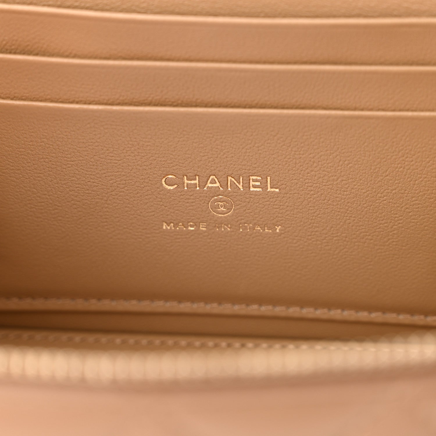 Chanel Lambskin Quilted Metal Small Top Handle Vanity Case With Chain Beige 6 of 10