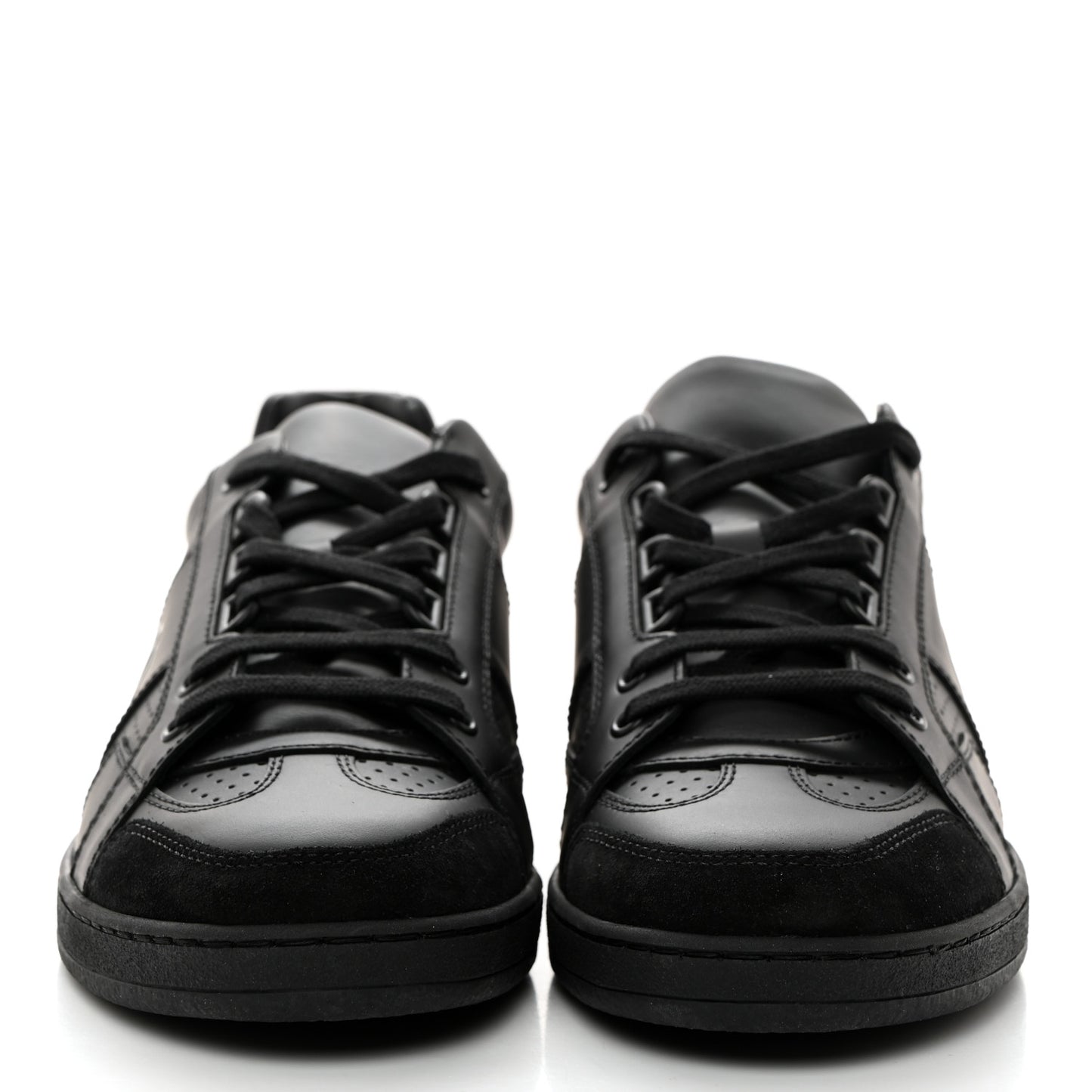CHRISTIAN DIOR Calfskin Suede Logo Sneakers 39 Black
