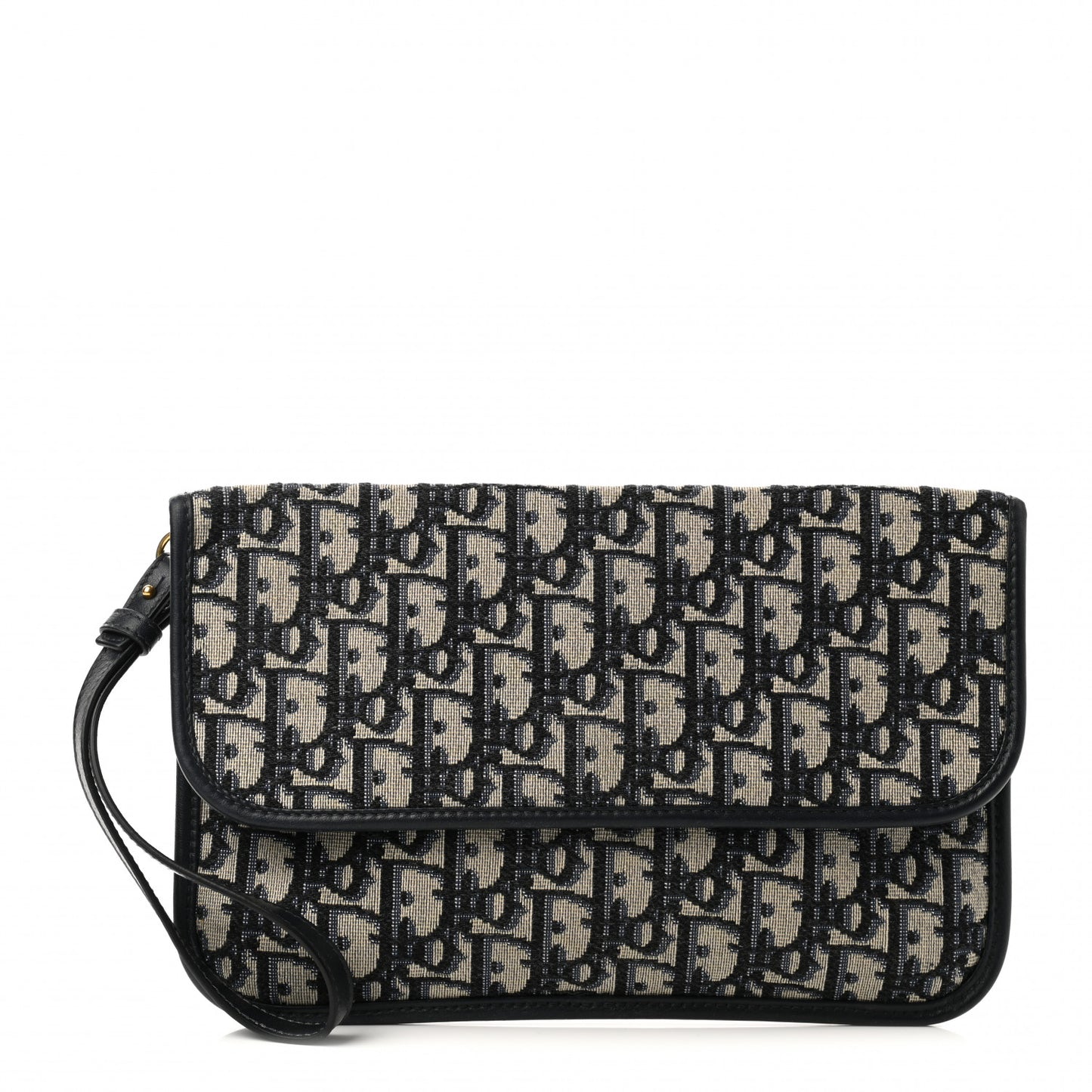 Oblique Flap Pouch Clutch Blue