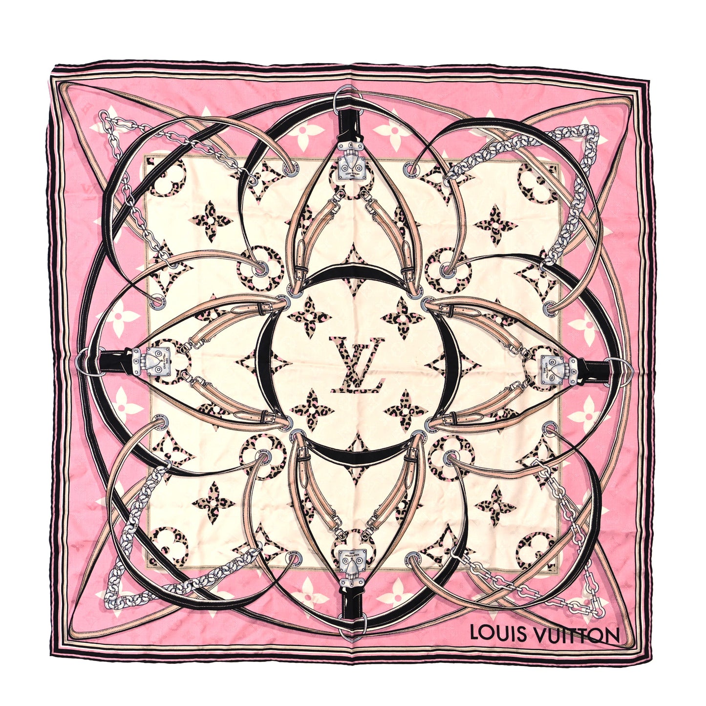 Silk Monogram My Everything Square Scarf Cream