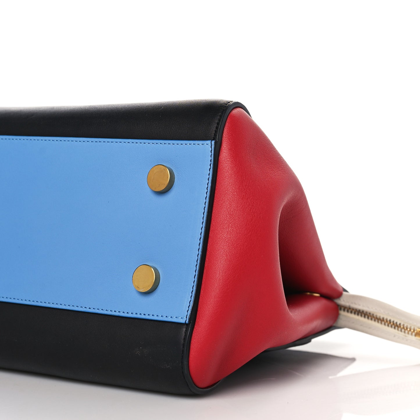 Calfskin Small Cabas Rive Gauche Bag Black Red Yellow White