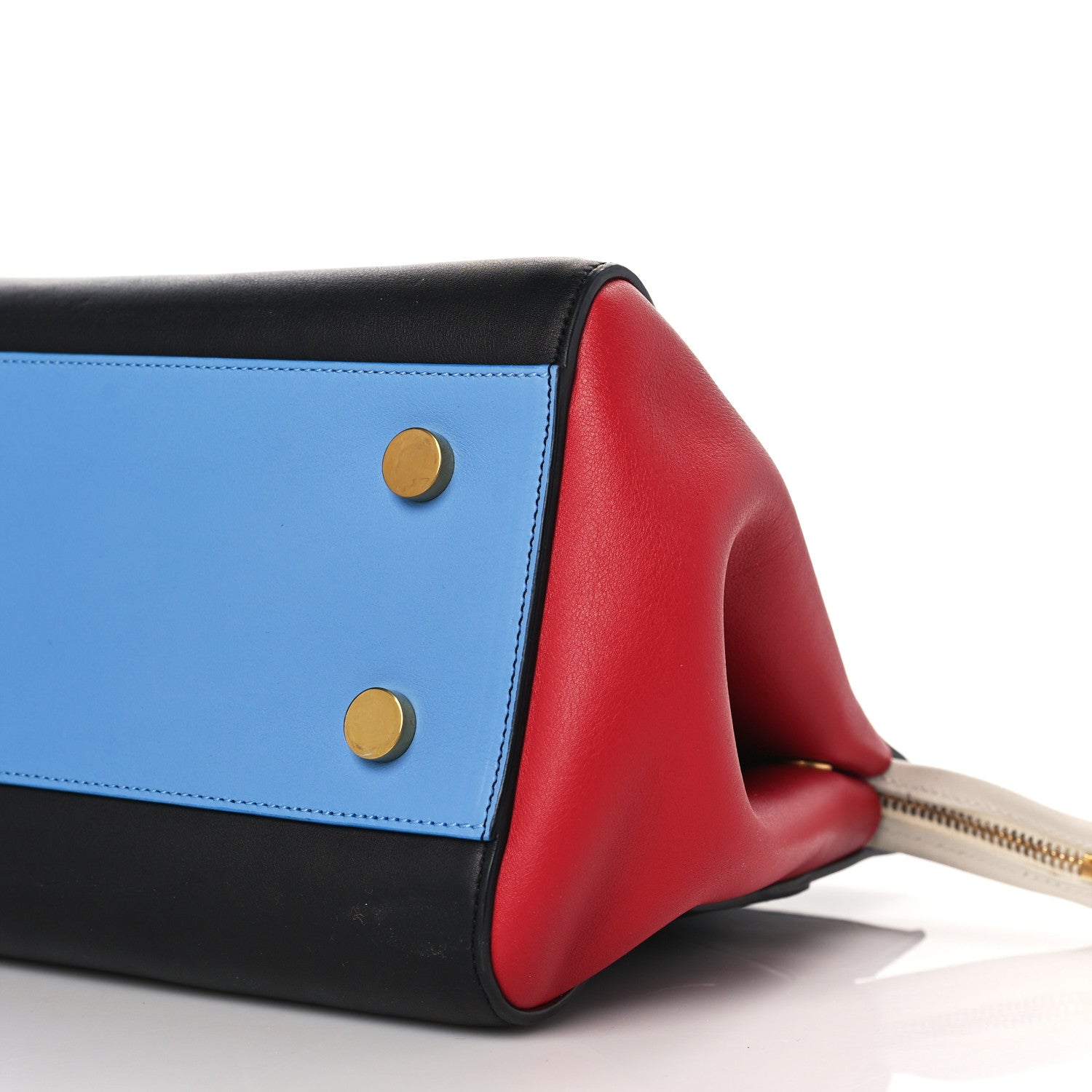 Saint Laurent Calfskin Small Cabas Rive Gauche Bag Black Red Yellow White 8 of 8