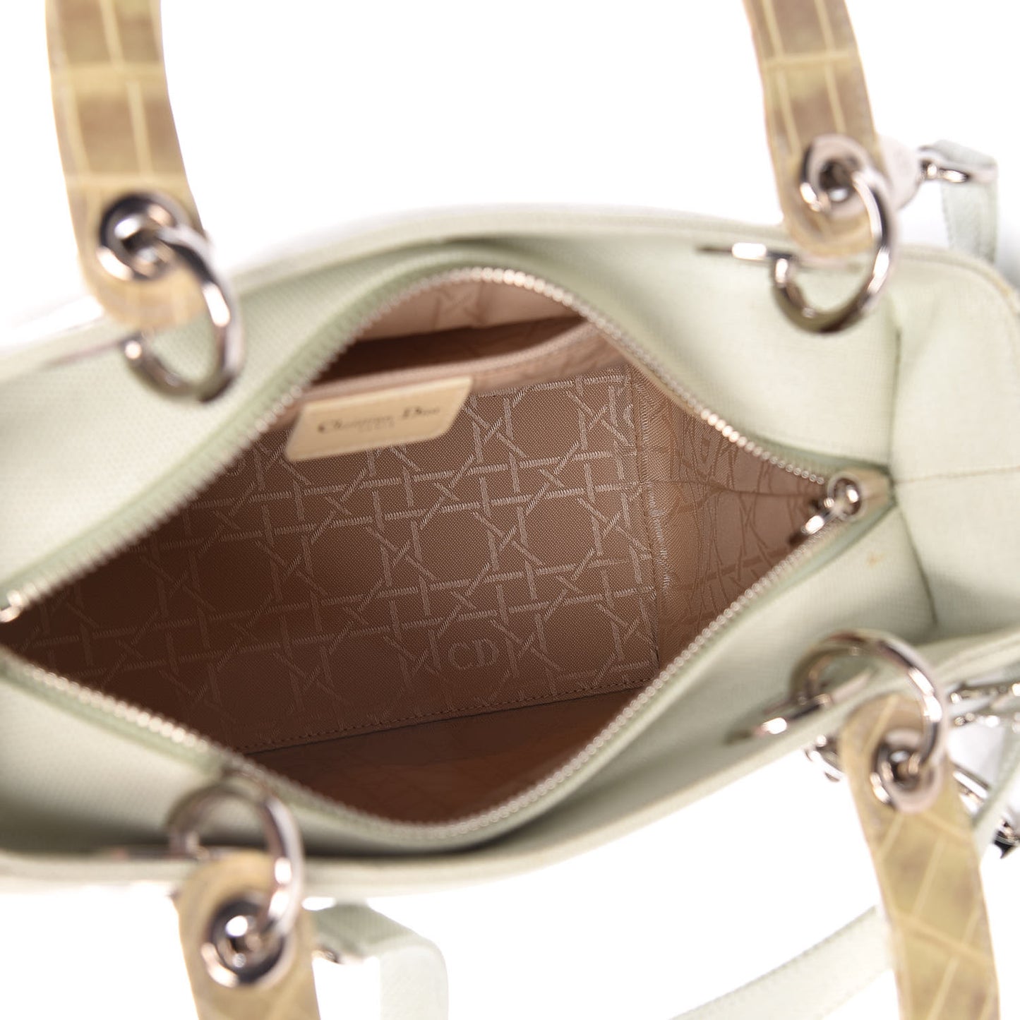 Canvas Crocodile Medium Lady Dior Vert Clair