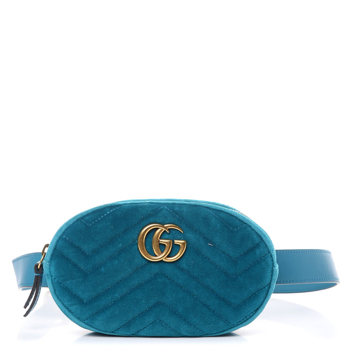 Velvet Matelasse GG Marmont Belt Bag 85 34 Pavone Cyan