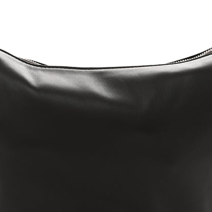 The Row Finely Grained Calfskin Small Izzy Crescent Shoulder Bag Ebony Brown 7 of 9