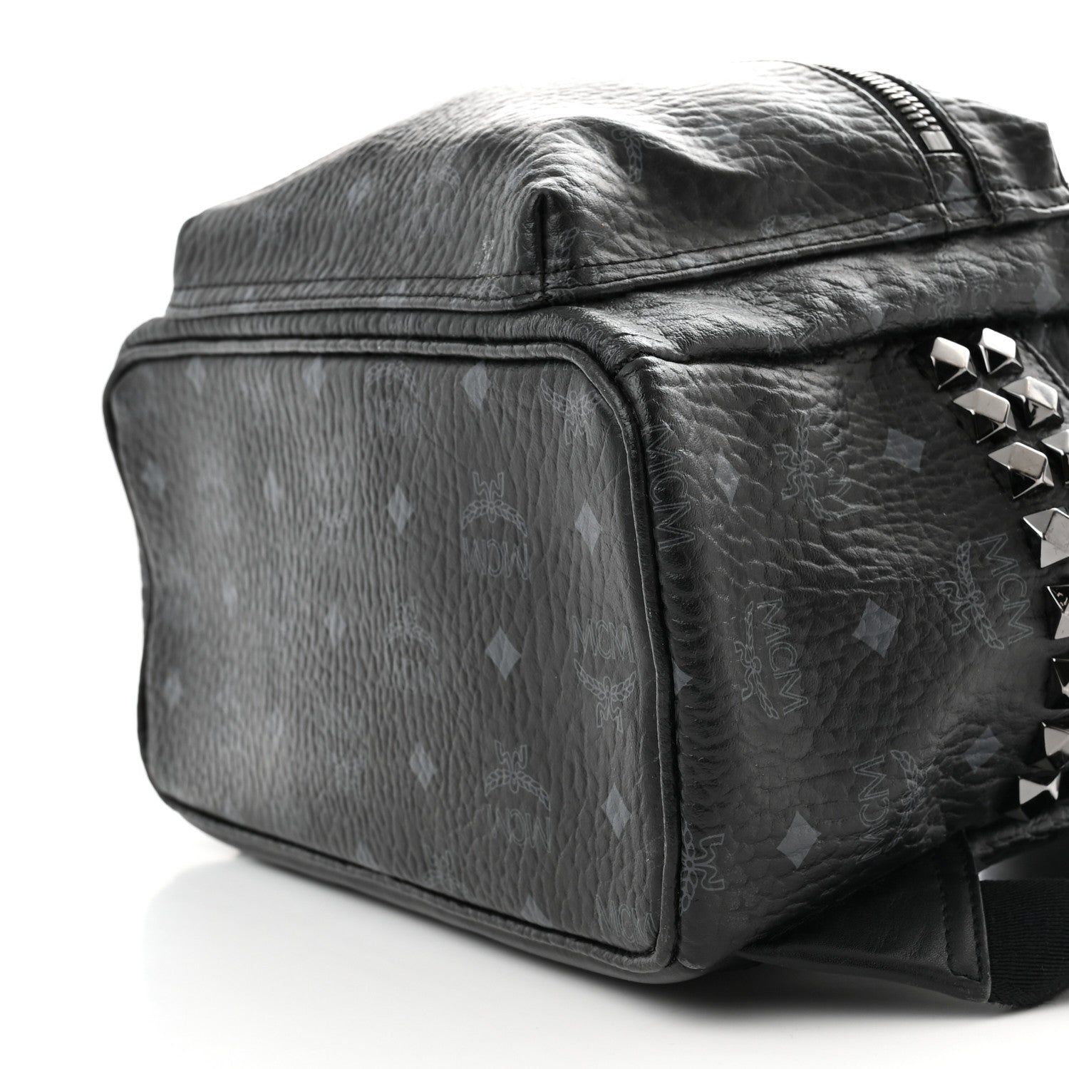 MCM Visetos Small Side Stud Stark Backpack Black 8 of 14