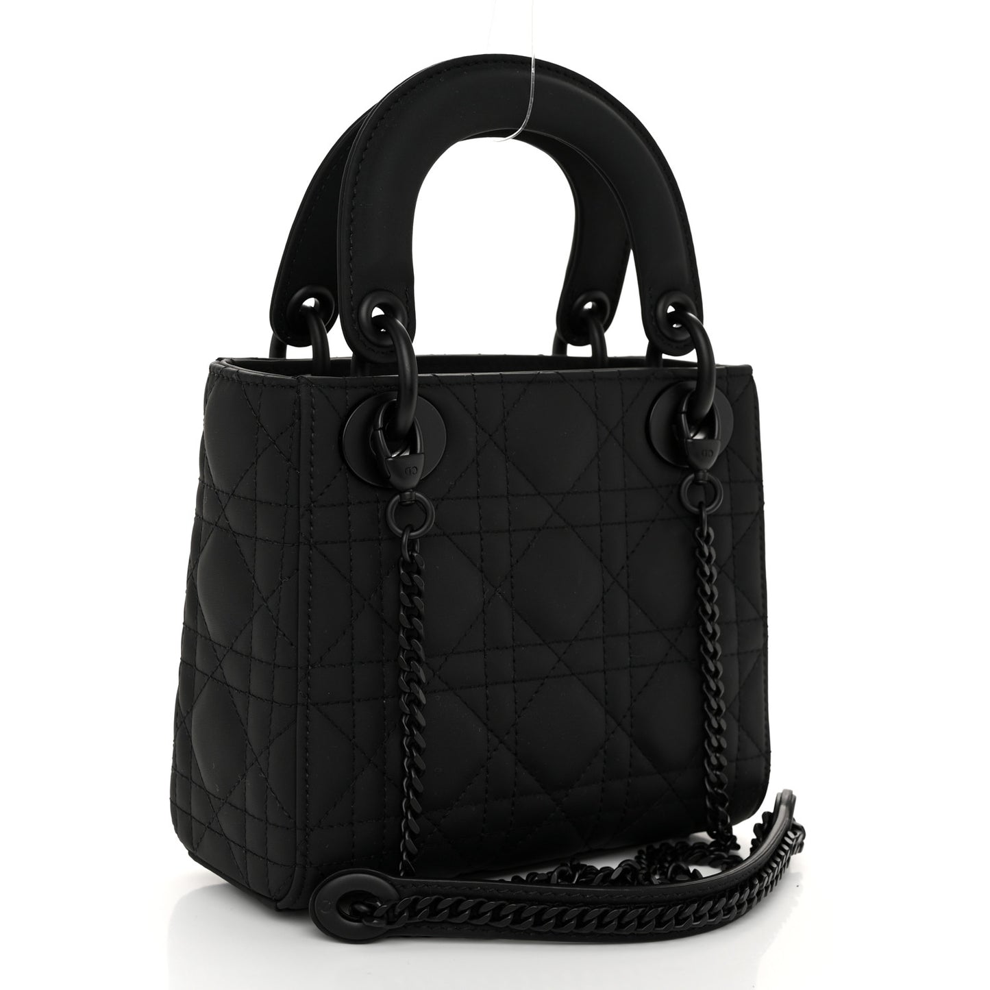 Ultra Matte Calfskin Cannage Mini Lady Dior Black