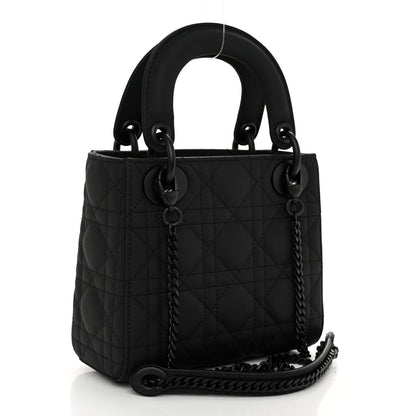 Christian Dior Ultra Matte Calfskin Cannage Mini Lady Dior Black 3 of 10