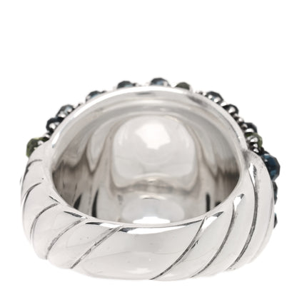David Yurman Sterling Silver Diamond Hampton Blue Topaz Peridot Cable Berries Dome Ring 54 7 3 of 4