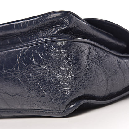 Saint Laurent Crinkled Calfskin Matelasse Monogram Medium Niki Chain Satchel Deep Marine 10 of 10
